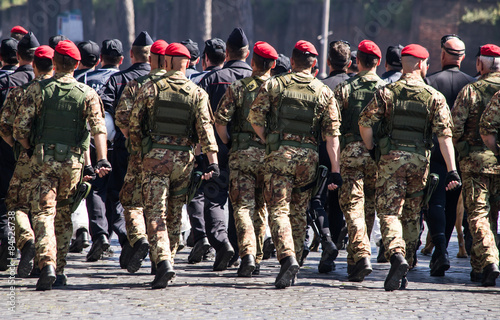 Soldati nella parata del 2 giugno, festa della repubblica italiana  photo