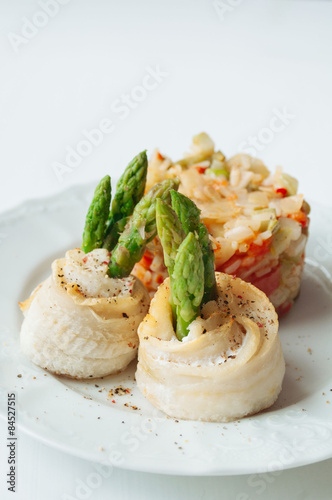 Baked Cod and Asparagus Rolls
