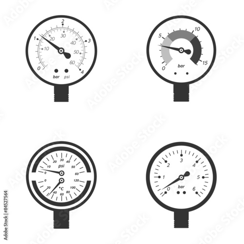 Vector illustration set of manometers.