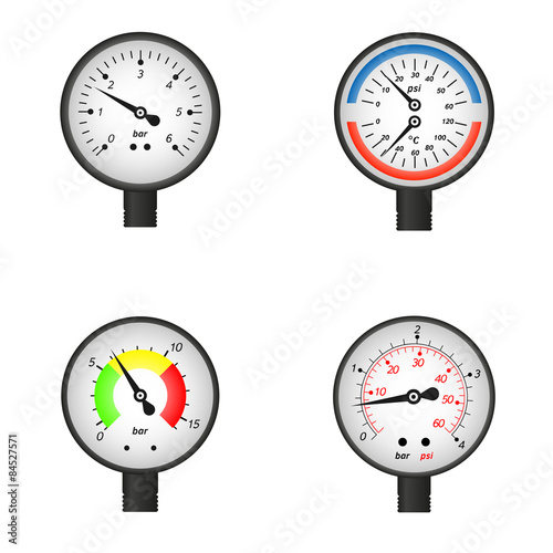Vector illustration set of manometers.