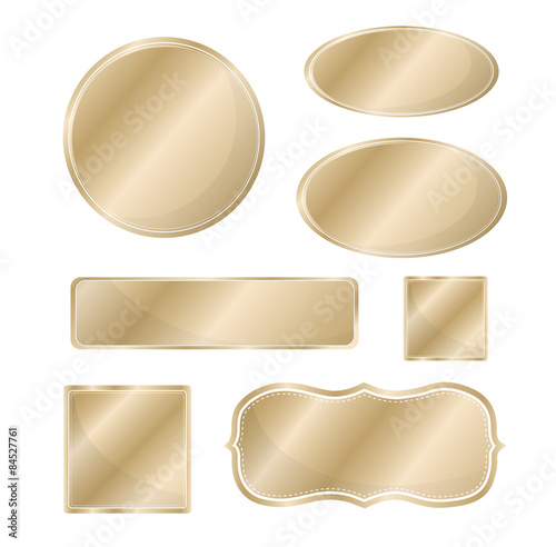 Blank metallic icon set bronze color