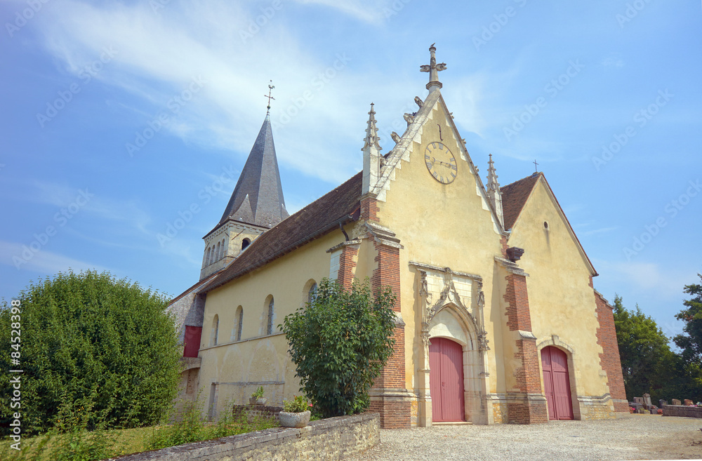 The medieval church in Champagne, France.