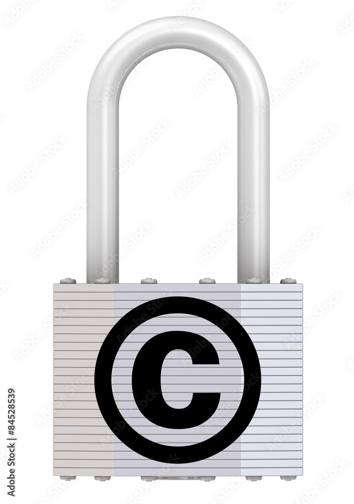Навесной замок с символом защиты авторского права Stock Illustration ...