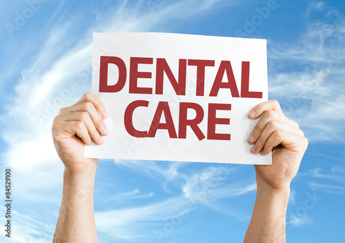 Dental Care card with sky background