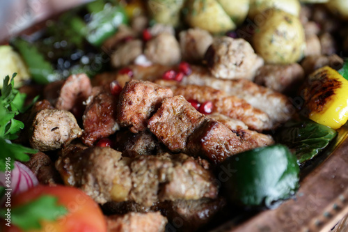Kebab with grilled vegetables