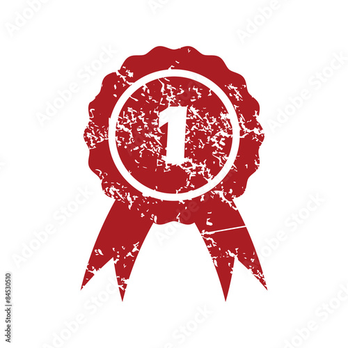 First place red grunge icon