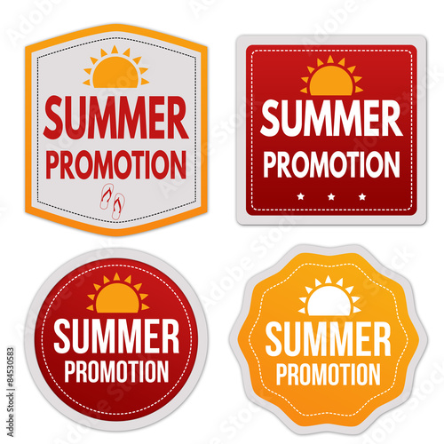 Summer promotion stickers set