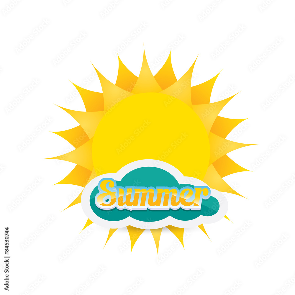Fototapeta premium vector summer label. summer icon with sun. 