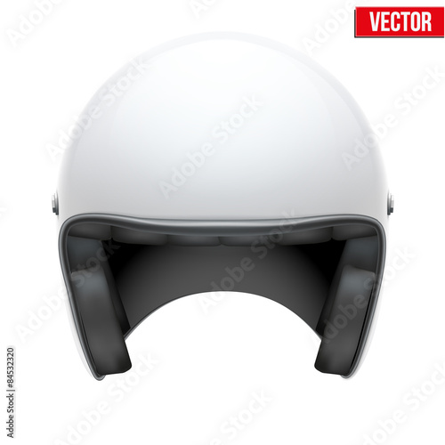 Vintage motorcycle scooter helmet on white background. © VITAMIN