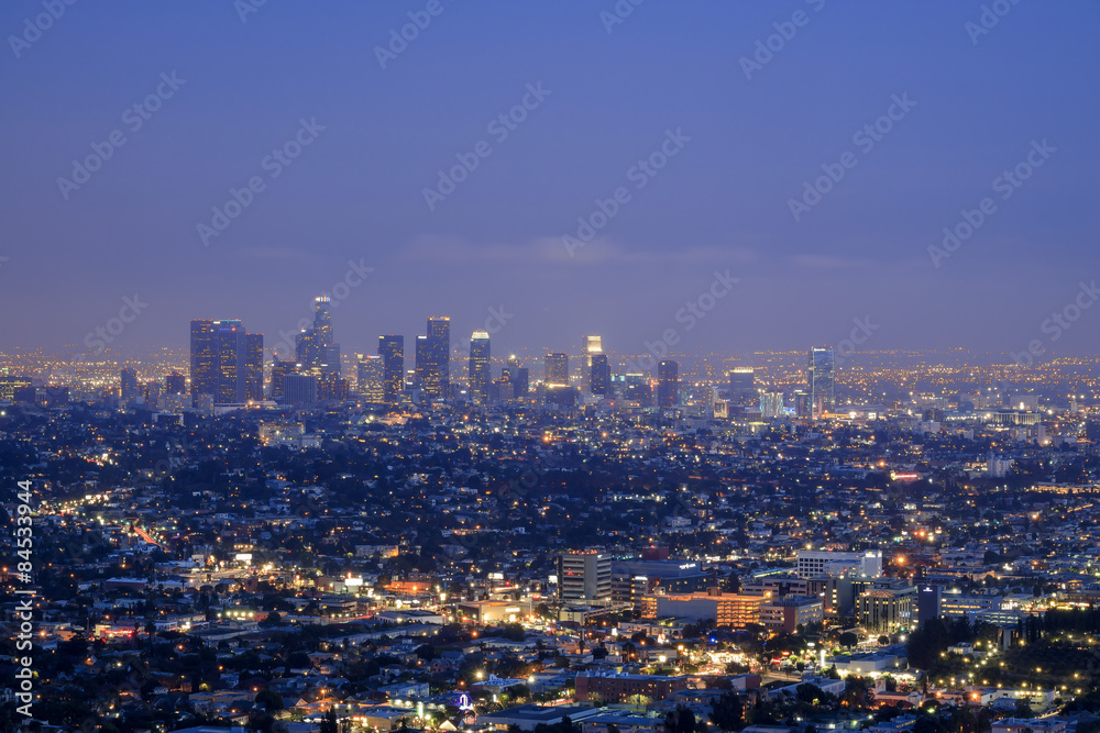 Griffin Observatory and Los Angeles downtown
