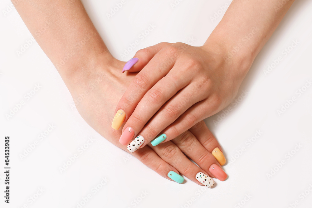 Manicure on female hands Manicure on female hands