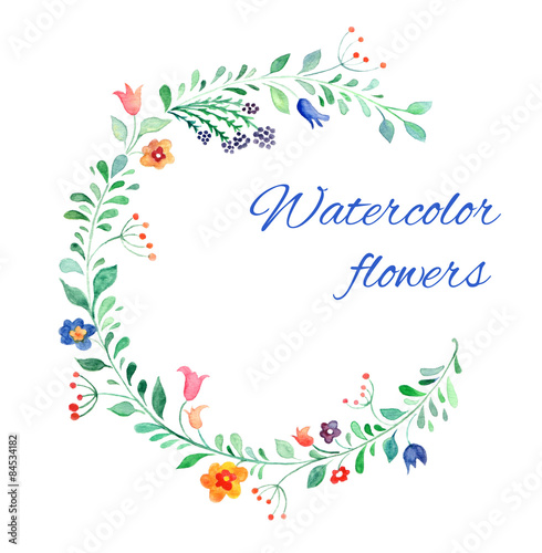 Watercolor flower vector background