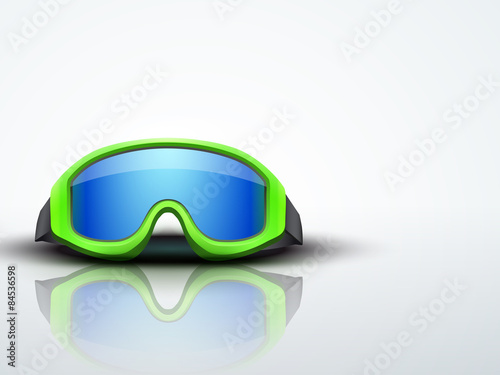Light Background with pink ski goggles. vector illustration