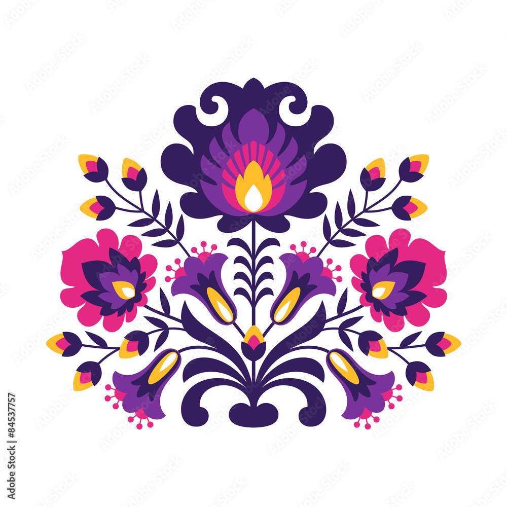 Fototapeta Polskie kwiaty ludowe