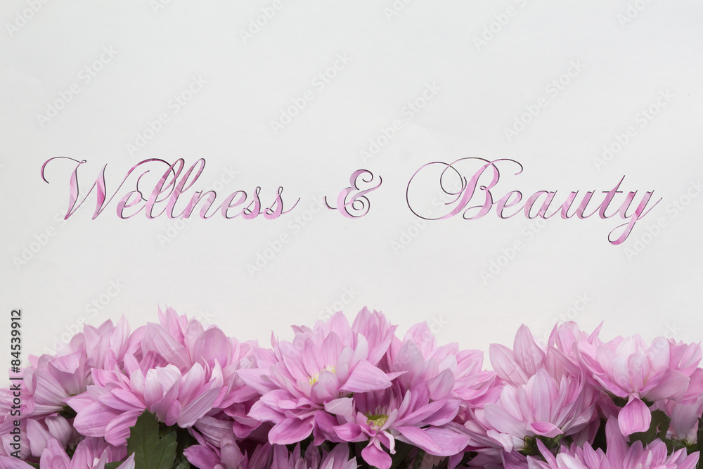 Wellness and beauty flowers on white background 