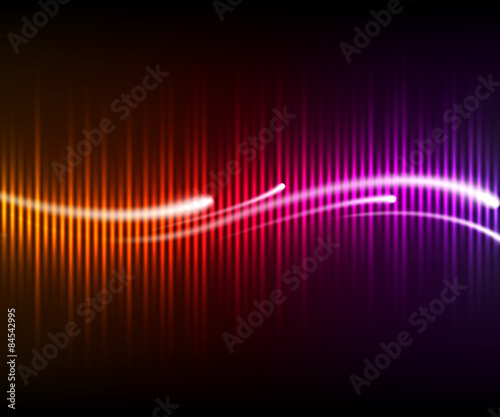 Colorful digital shining equalizer with waves