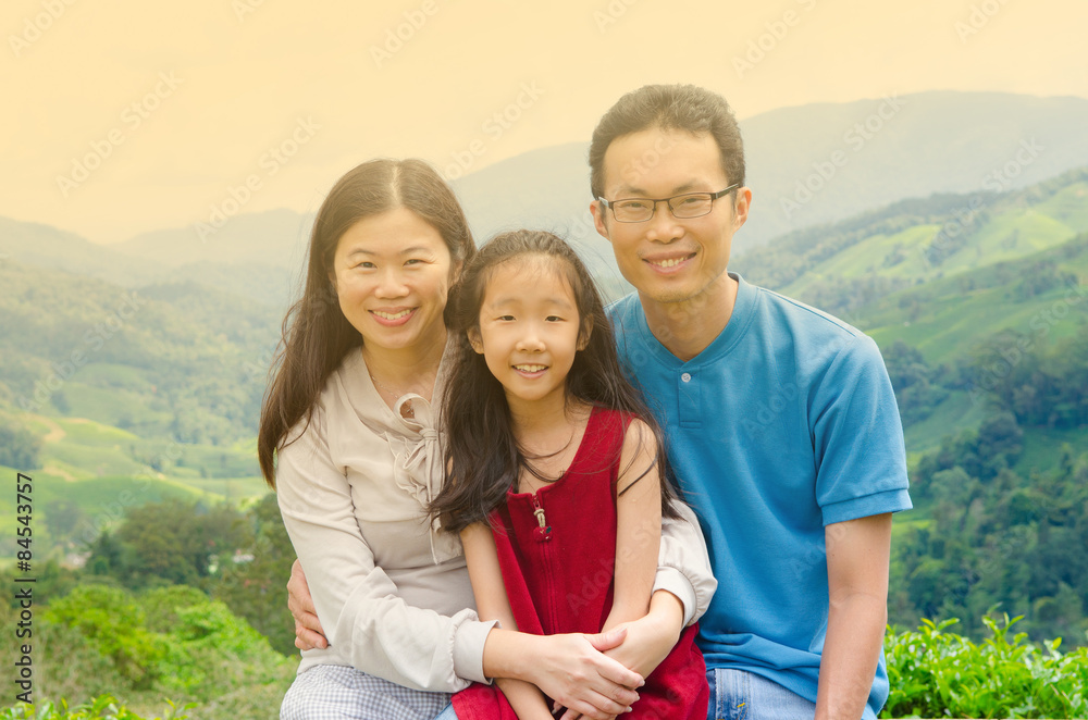 Outdoor portrait of asian family Outdoor portrait of asian family