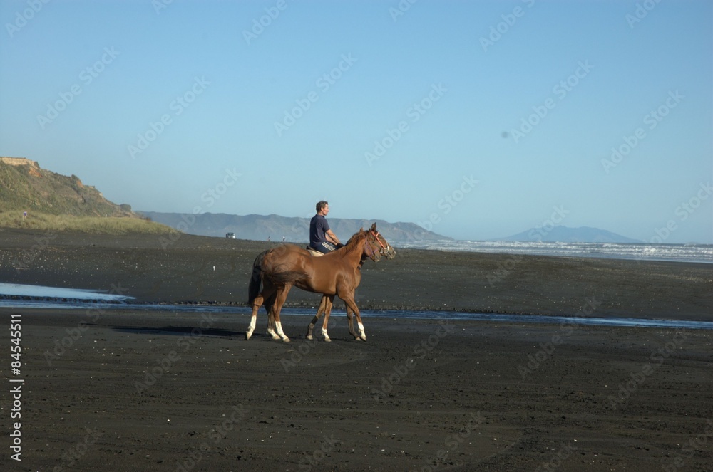 Rider and sea beach Rider and sea beach