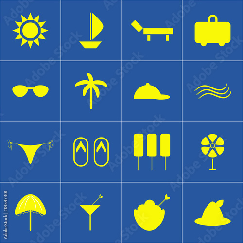 Set beach icons