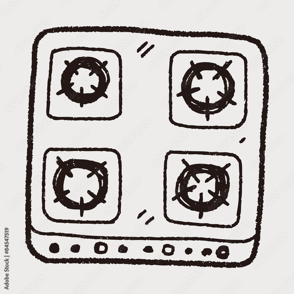Obraz premium gas stove doodle