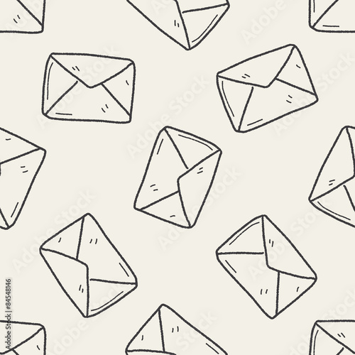 mail doodle seamless pattern background