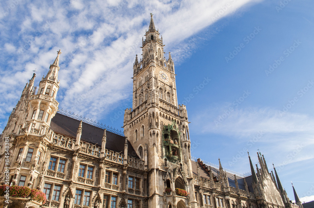 Marienplatz in the city center, Munich, Germany