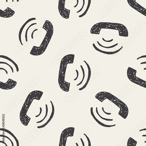 phone call doodle seamless pattern background