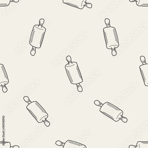 Rolling pin doodle seamless pattern background