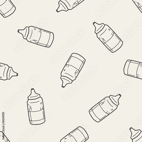 ketchup doodle seamless pattern background
