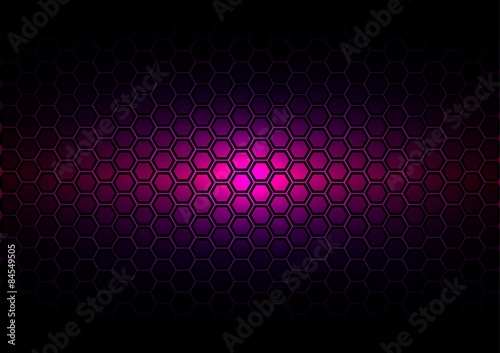 abstract pattern hexagon  on dark purple color background
