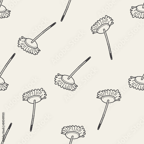 mop doodle seamless pattern background