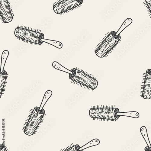 comb doodle seamless pattern background