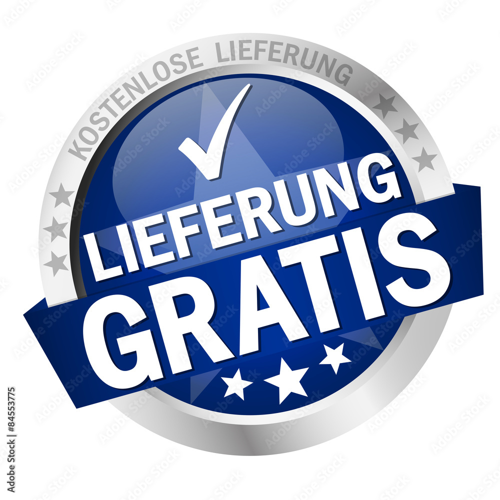Button with banner Lieferung gratis Button with banner Lieferung gratis