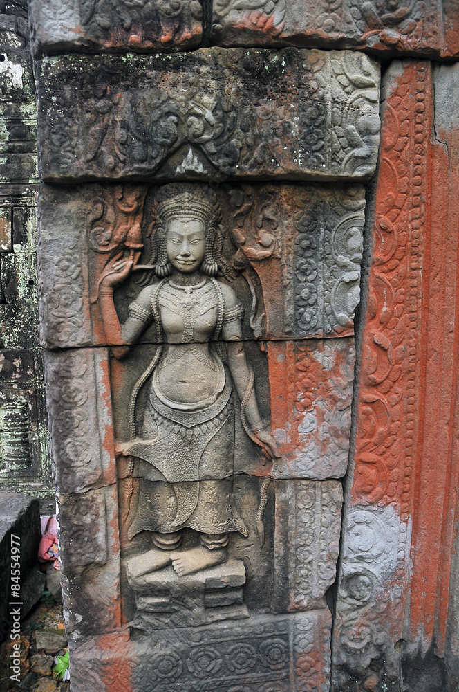 Bas-relief of  Apsara, Cambodia