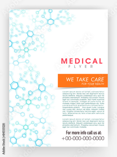 Medical flyer, template or brochure design.