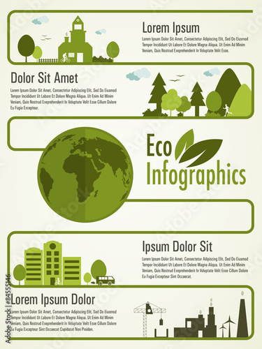 Creative ecological infographic template layout.
