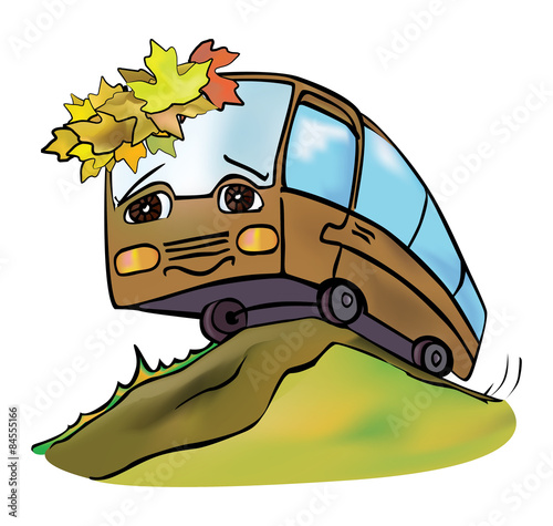 cheerful multicolored bus