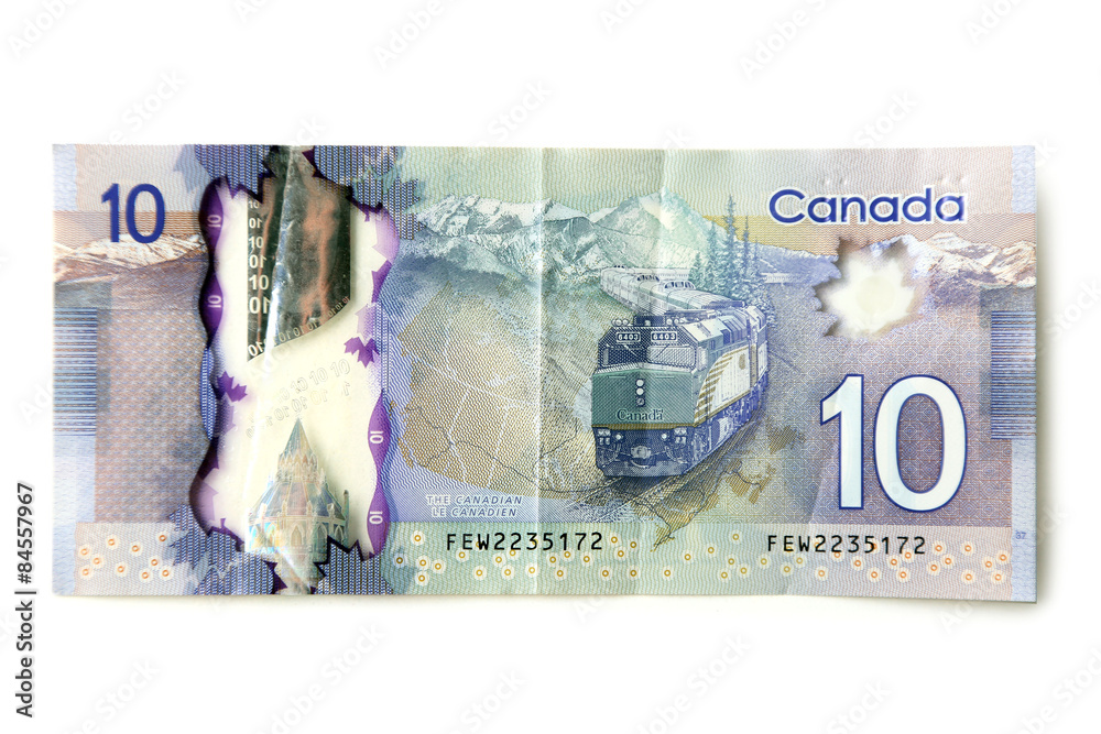 Canadian 10 Dollar, isolated on white Stock Photo | Adobe Stock