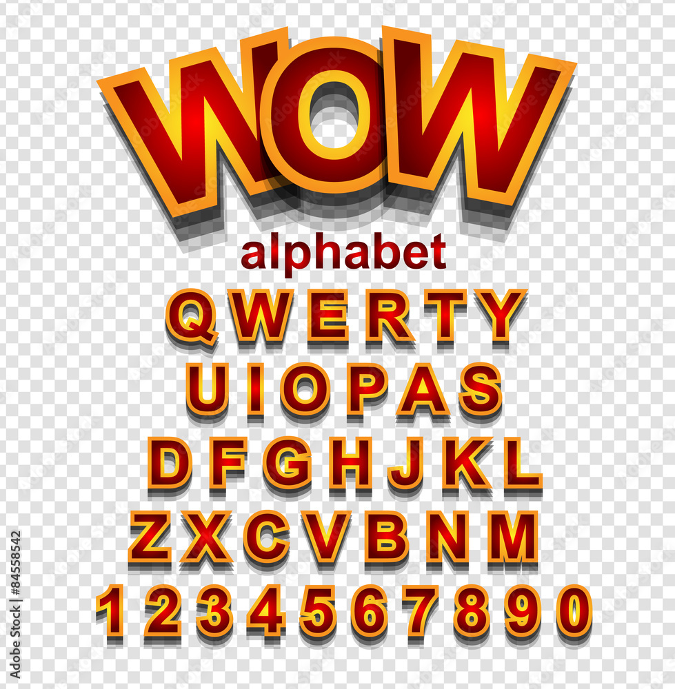 Obraz premium Colorful Funny Simple Font for Cartoon project, Child event poster