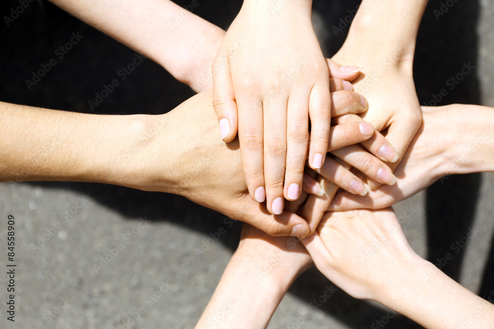 United hands outdoors United hands outdoors