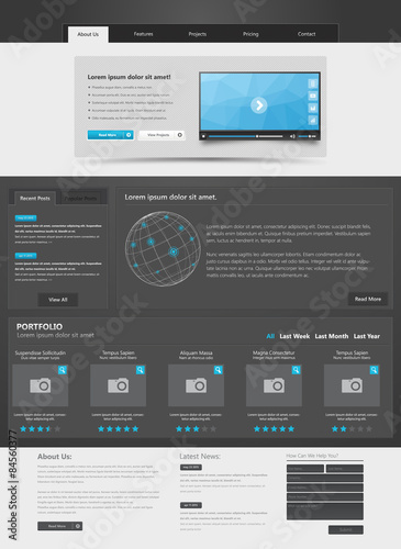 Modern Website template in editable vector format 