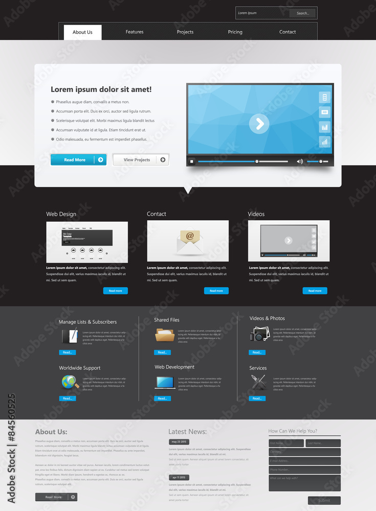 Modern Website template in editable vector format Modern Website template in editable vector format
