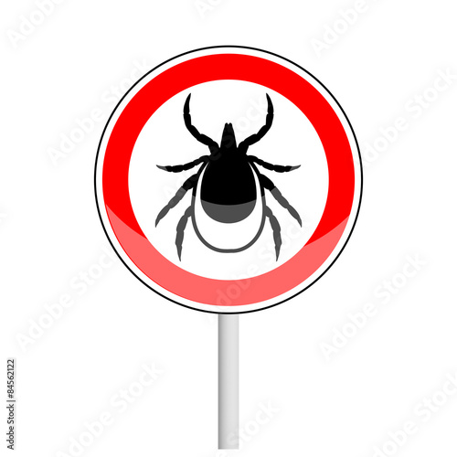 vector image of a tick in a red circle - ticks stop sign