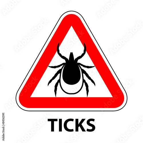 vector image of a tick in a red triangle - tick stop sign