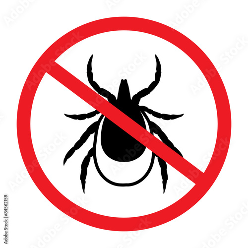 vector image of a tick in a red crossed-out circle - ticks stop