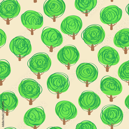 Trees seamless pattern