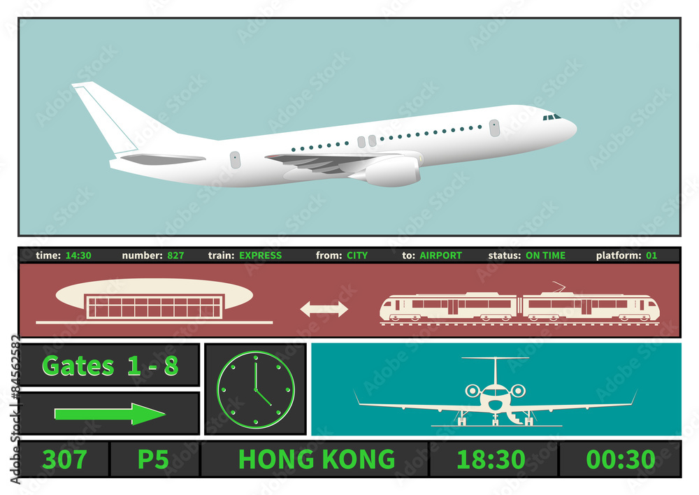 Airplane and information display systems of airport Airplane and information display systems of airport