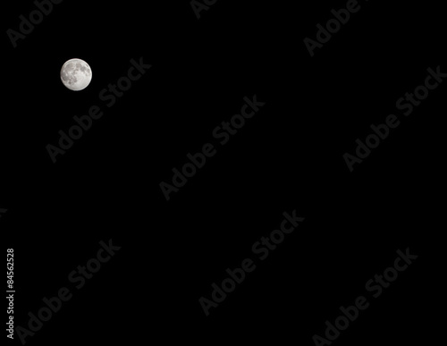 Full moon in black sky