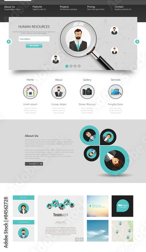 One page website design template. 