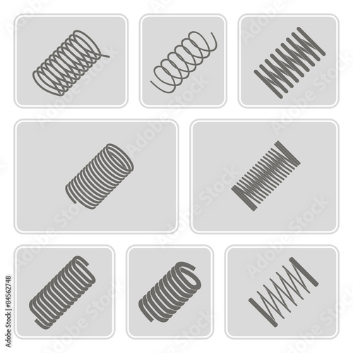 set of monochrome icons with Springs for your design